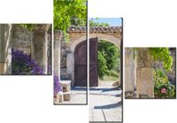 100 70CM OBRAZ 4 ELEM STARE OPACTWO ST HILAIRE DRUK PŁÓTNO RAMA