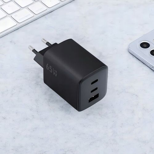 ŁADOWARKA SIECIOWA SZYBKA 65W GaN USB 2x USB-C PD QC 4.0 MOCNA UNIWERSALNA na Arena.pl