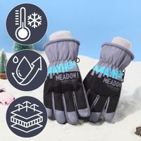 Rękawiczki Ortalionowe Ciepłe Grube Dla Chłopca Rękawice Narciarskie Szare