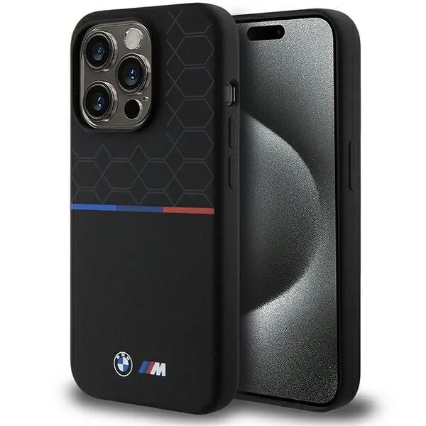 Etui BMW M Silicone Pattern MagSafe na iPhone 15 Pro - czarne zdjęcie 1