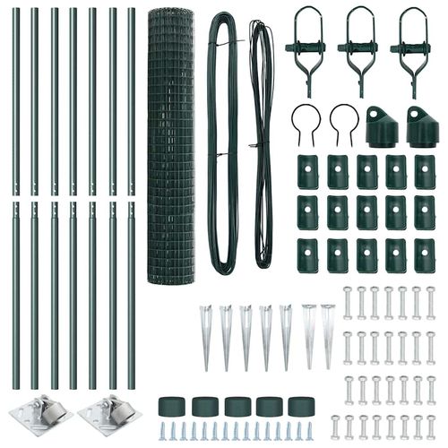 Ogrodzenie z słupkami Zielony 1.5 x 10 m Stal na Arena.pl