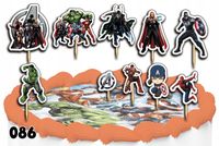 TOPPERY NA TORT OZDOBNE DEKORACJA ZESTAW - AVENGERS MARVEL 10szt.