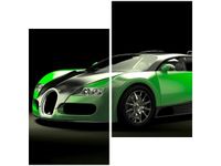 60X60CM ZIELONE BUGATTI VEYRON DWU OBRAZ ŚCIAN