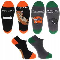 Skarpetki Męskie Śmieszne Napisy Bawełna Stopki Prezent MORAJ 2-PARY 39-42