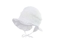 Jamiks LINDA kapelusz na lato wiązany dla dziewczynki biały 44-46