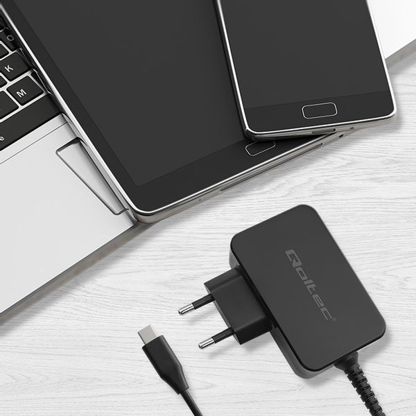 Qoltec Ładowarka GaN POWER PRO 1xUSB-C 30W 5-20V 1.5-3A Czarna zdjęcie 5