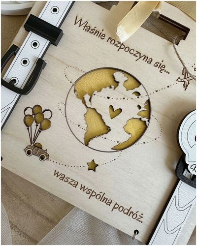 Kartka WALIZKA NA ŚLUB WESELE na pieniądze GRAWER prezent pamiątka na Arena.pl