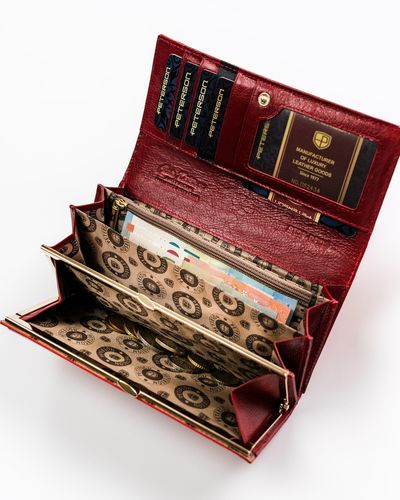 duży, lakierowany portfel damski ze zwierzęcym wzorem - peterson na Arena.pl