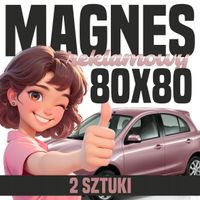 Mata Magnetyczna na Auto 80x80 cm - Profesjonalna Reklama magnes - 2 szt