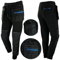 ELASTYCZNE Spodnie ROBOCZE DRESOWE męskie dresy MONTERSKIE MOCNE WZMOCNIONE