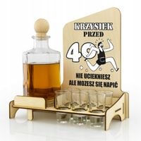 Karafka z kieliszkami nadruk prezent URODZINY 40