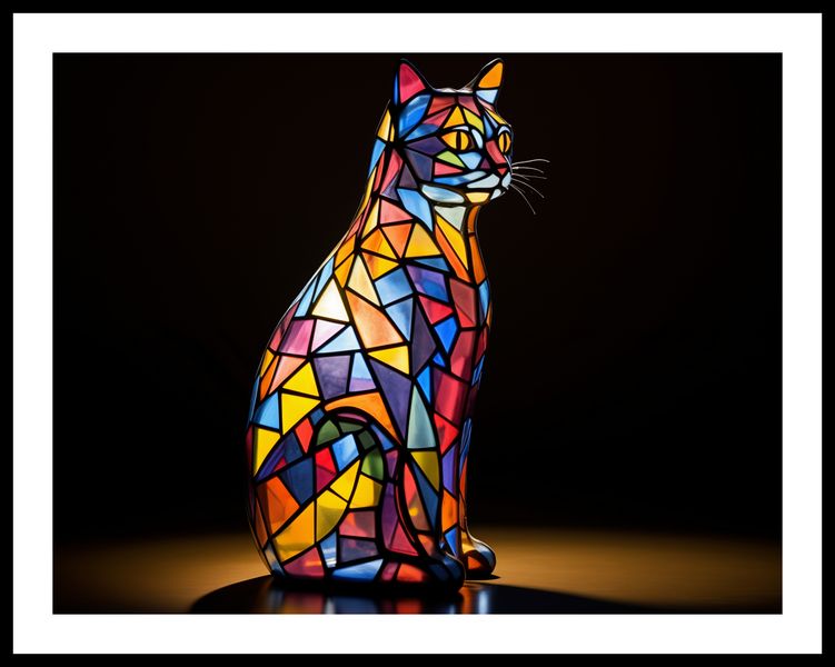 Plakat 65x50cm Koci Witraż zdjęcie 3