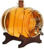 Beczka szklana antałek beczułka karafka 2L z kranikiem GRAWEREM na PREZENT