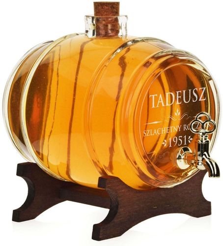 Beczka szklana antałek beczułka karafka 2L z kranikiem GRAWEREM na na Arena.pl