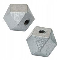Drewniane korale geometryczne DIAMENTY 15mm 10szt.
