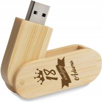 Pendrive drewniany grawerowany pamiątka prezent 18 urodziny 16 GB + imię
