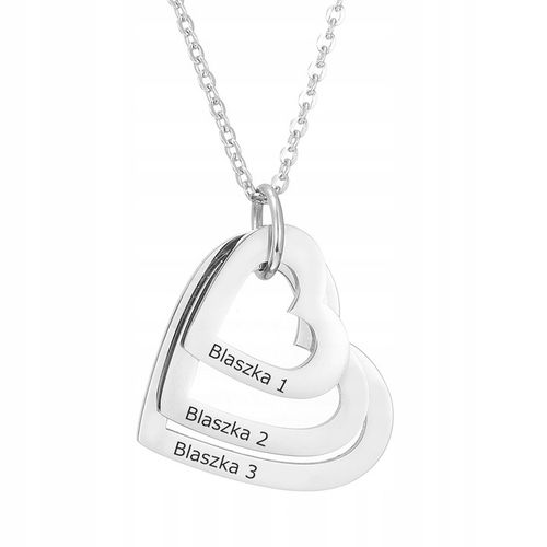 Srebrny NASZYJNIK dla MAMY SERCE imiona dzieci GRAWER dla na Arena.pl