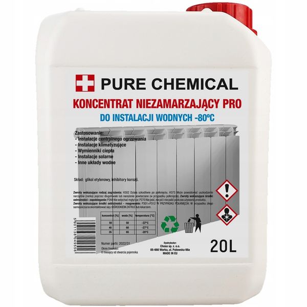 KONCENTRAT GLIKOL ETYLENOWY DO C.O. -80°C PRO 20L zdjęcie 2