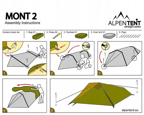 Namiot AlpenTent MONT2 Ultralight 2os. TYLKO 2,2kg na Arena.pl