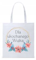 Dla Wujka Wujaszka Prezent Torba Eco Biała Shopper Z Nadrukiem Ze Zdjęciem