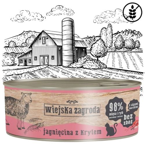 karma mokra dla kota jagnięcina z krylem 85g wiejska zagroda bez zbóż na Arena.pl