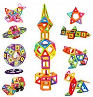 Klocki Magnetyczne 3D 128 elm KONSTRUKCYJNE Edukacyjne Prezenty