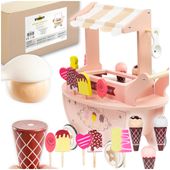 Zestaw drewniana mini lodziarnia na magnesy