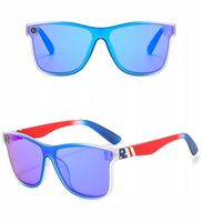 OKULARY Męskie PRZECIWSŁONECZNE Filtr UV400 kwadratowe MAXAIR Blue + ETUI