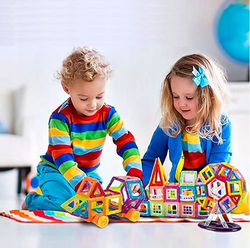 Klocki Magnetyczne 3D 128 elm KONSTRUKCYJNE Edukacyjne Prezenty na Arena.pl