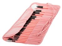 ZESTAW 24 PĘDZLI DO MAKIJAŻU RÓŻOWY WYGODNY POKROWIEC