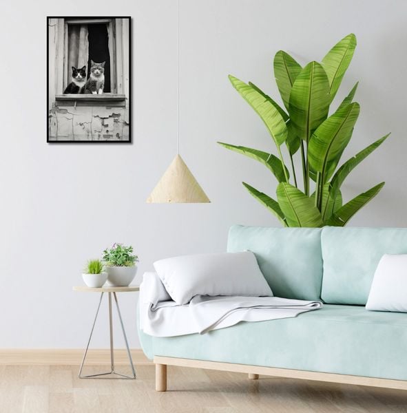 Plakat 40x60cm Para w Oknie zdjęcie 4
