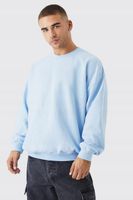 BLUZA NIEBIESKA DŁUGI RĘKAW DRESOWA KLASYCZNA PRINT TYŁ BOOHOOMAN L