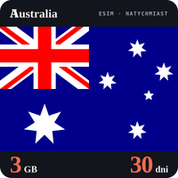 Karta eSIM Internet Australia 3 GB na 30 dni - bez rejestracji