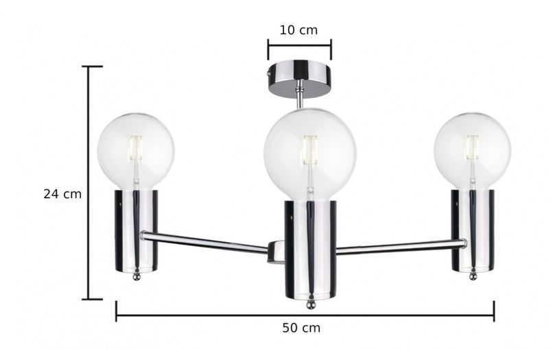 Lampa sufitowa 3xE27 ARDE SILVER zdjęcie 3