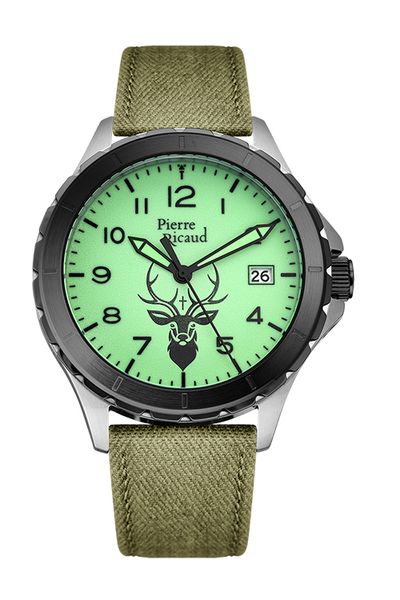 Zegarek myśliwski Pierre Ricaud jeleń z krzyżem z datą zdjęcie 1