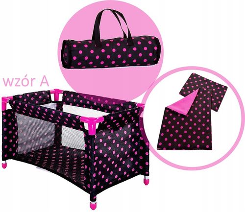 Łóżeczko dla lalek turystyczne kojec + TORBA POŚĆIEL ZESTAW 52 cm Doris na Arena.pl