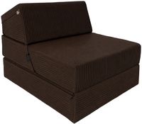 FOTEL KANAPA PUFA MATERAC rozkładany składany SOFA 80x190x15 SZTRUKS brąz