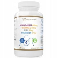 Ashwagandha + Cynk + Witamina C+ Wit B6 120 tab