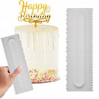 SZPATUŁKA PACKA SKROBKA DEKORATOR DO TYNKOWANIA TORTÓW 2-STRONNA PLASTIKOWA