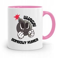 Kubek Różowy Dla Kuriera Bombowy Kurier Prezent Z Nadrukiem Ze Zdjęciem