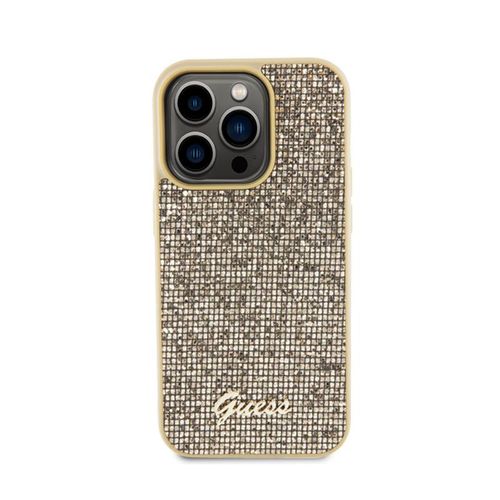 Guess Disco Metal Script - Etui iPhone 15 Pro (złoty) na Arena.pl