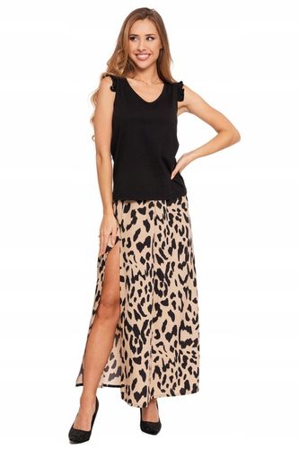 Spódnica Damska MAXI Z Rozcięciem Elegancka Na Gumce Modna Zwiewna MORAJ XL na Arena.pl