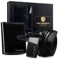 portfel i pasek box ptn n4l-125-k03-bw-7256 black