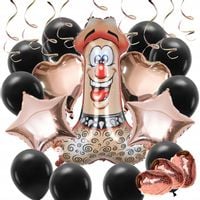WESOŁY ZESTAW BALONY NA WIECZÓR PANIEŃSKI ROSE GOLD CZARNE DEKORACJE