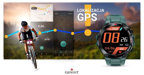 Smartwatch Giewont GW460-2 Zielony GPS na Arena.pl