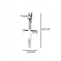 SREBRNY MĘSKI RODOWANY KRZYŻYK ZAWIESZKA KRZYŻ KATOLICKI SREBRO 925 PREZENT