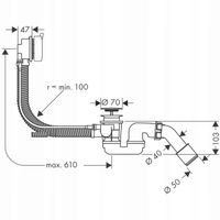 Syfon wannowy HANSGROHE FlexaPlus S 58150000 Chrom
