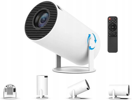 PROJEKTOR RZUTNIK ANDROID TV WIFI FULL HD PRZENOŚNY SMART GŁOŚNIK OBROTOWY na Arena.pl