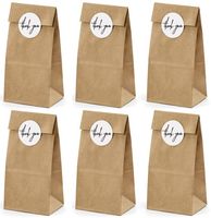 Torebki na słodycze, kraft 6szt - Thank You