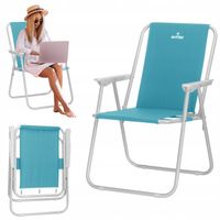 KRZESŁO TURYSTYCZNE SKŁADANE Z OPARCIEM PLAŻOWE KEMPINGOWE OUTTEC